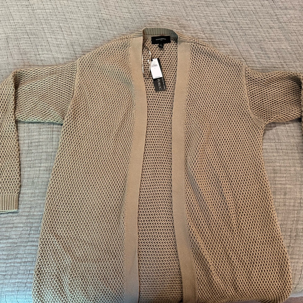 Banana Republic Tan Open-Knit Sweater